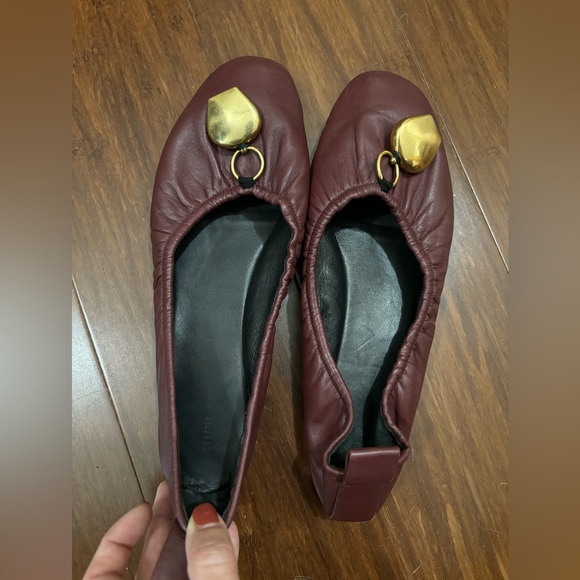 Old Céline burgundy leather bell ballet flats -size 39 - Picture 5 of 9